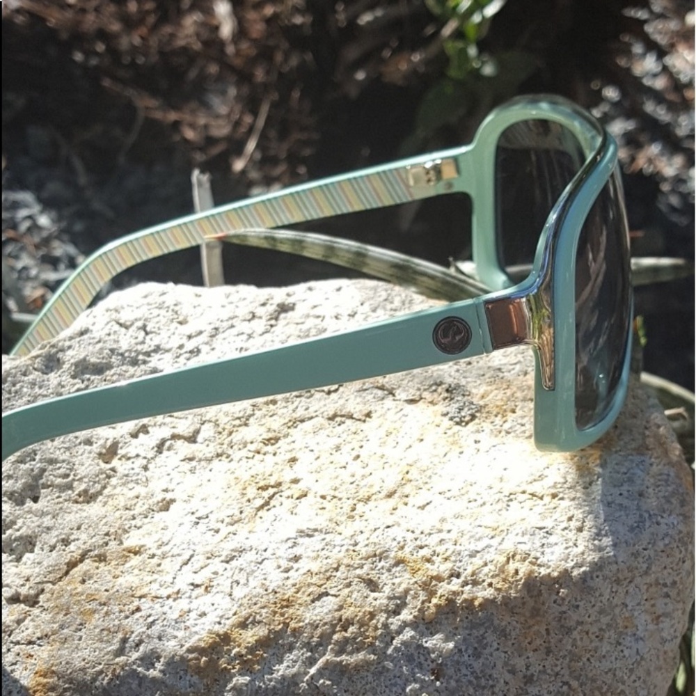 Rare Dragon GG Hamptons light teal grey gradient Sunglasses large frames - Picture 4 of 15